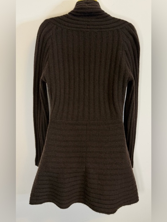 Raffi Cashmere Brown Cowlneck Sweater Dress - Picture 2 of 7